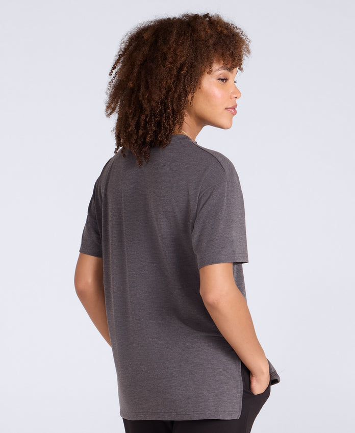 Sarah Womens Active Short Sleeve Tee - Charcoal