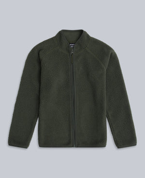Fern Kids Borg Raglan Fleece - Dark Khaki