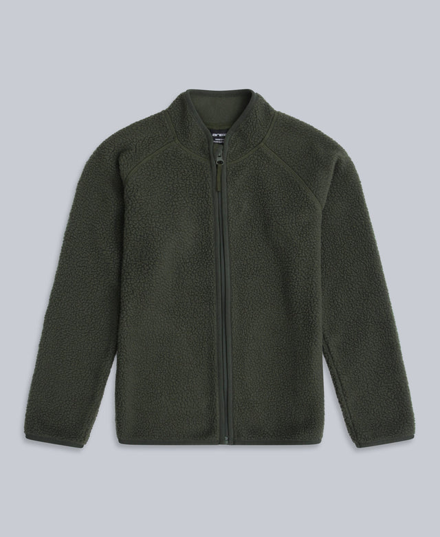 Fern Kids Borg Raglan Fleece - Dark Khaki