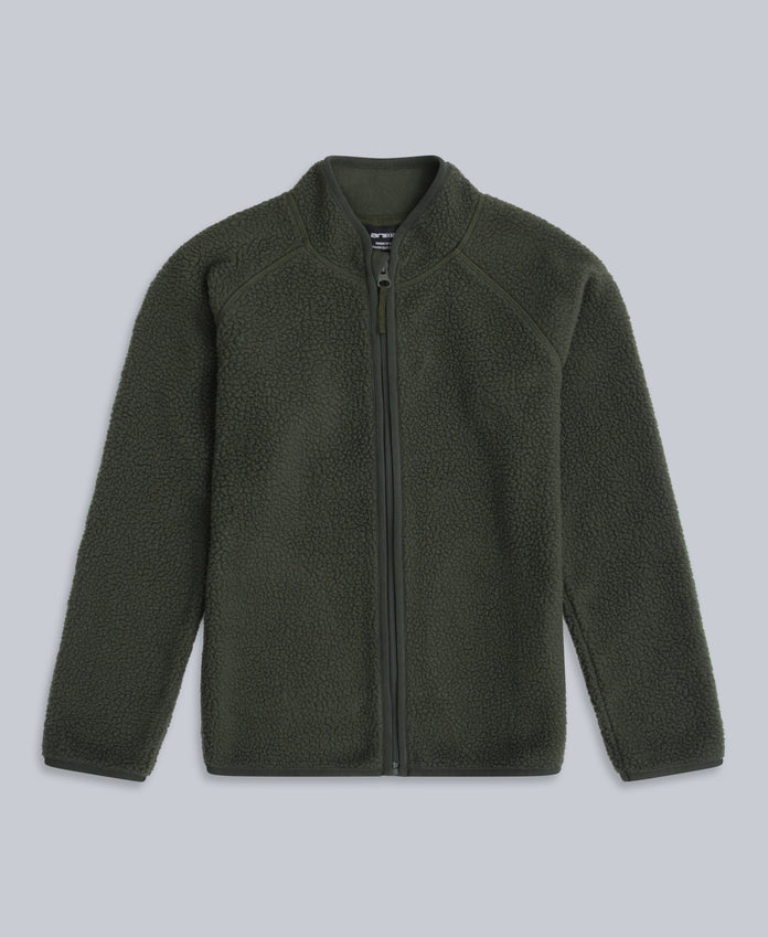 Fern Kids Borg Raglan Fleece - Dark Khaki