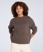 Fluffy Womens Jumper - Brown