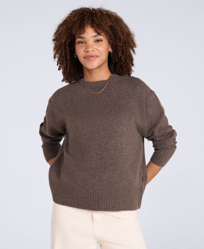 Fluffy Womens Jumper - Brown