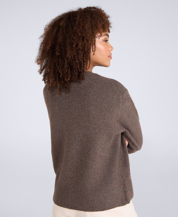 Fluffy Womens Jumper - Brown