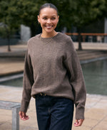 Fluffy Womens Jumper - Brown