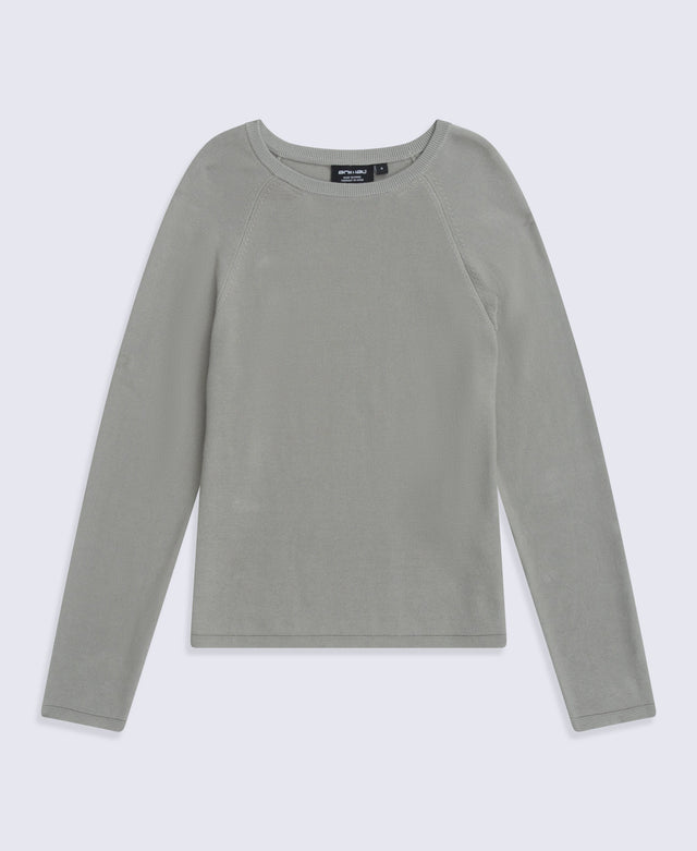 Womens Cotton Textured Jumper - Light Khaki