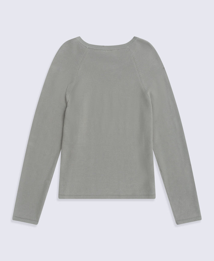 Womens Cotton Textured Jumper - Light Khaki
