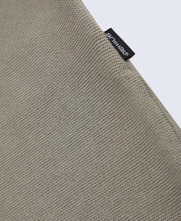 Womens Cotton Textured Jumper - Light Khaki