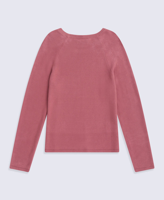 Womens Cotton Textured Jumper - Pink