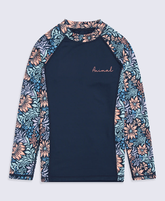 Lillie Girls Rash Vest - Navy