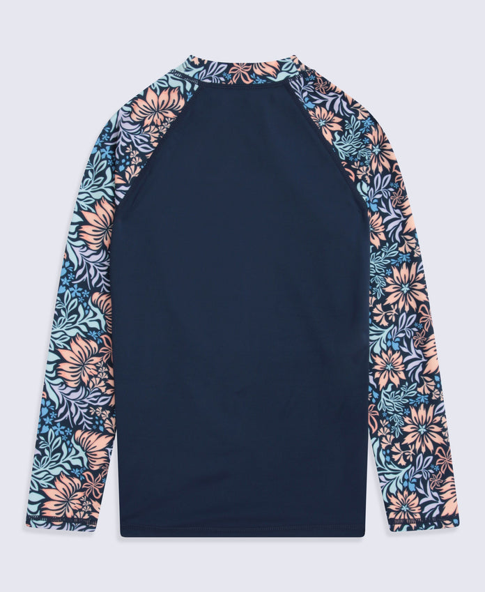 Lillie Girls Rash Vest - Navy