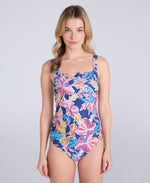 Womens Tankini Print Top - Dark Blue