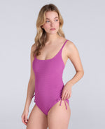 Madelyn Womens Tie Side Swimsuit - Purple