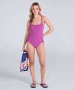 Madelyn Womens Tie Side Swimsuit - Purple
