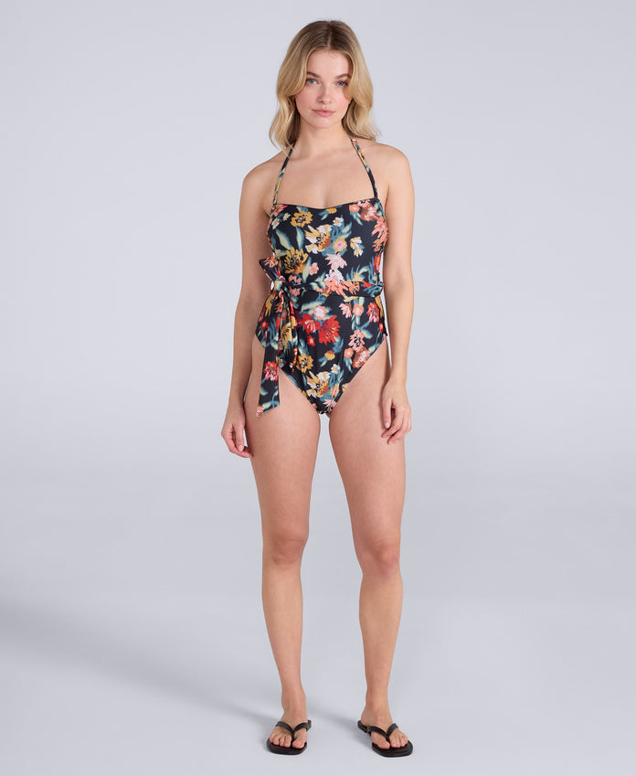 Animal Womens Printed Bandeau Belted Swimsuit - Mixed