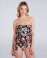 Animal Womens Printed Bandeau Belted Swimsuit - Mixed