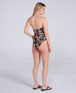 Animal Womens Printed Bandeau Belted Swimsuit - Mixed