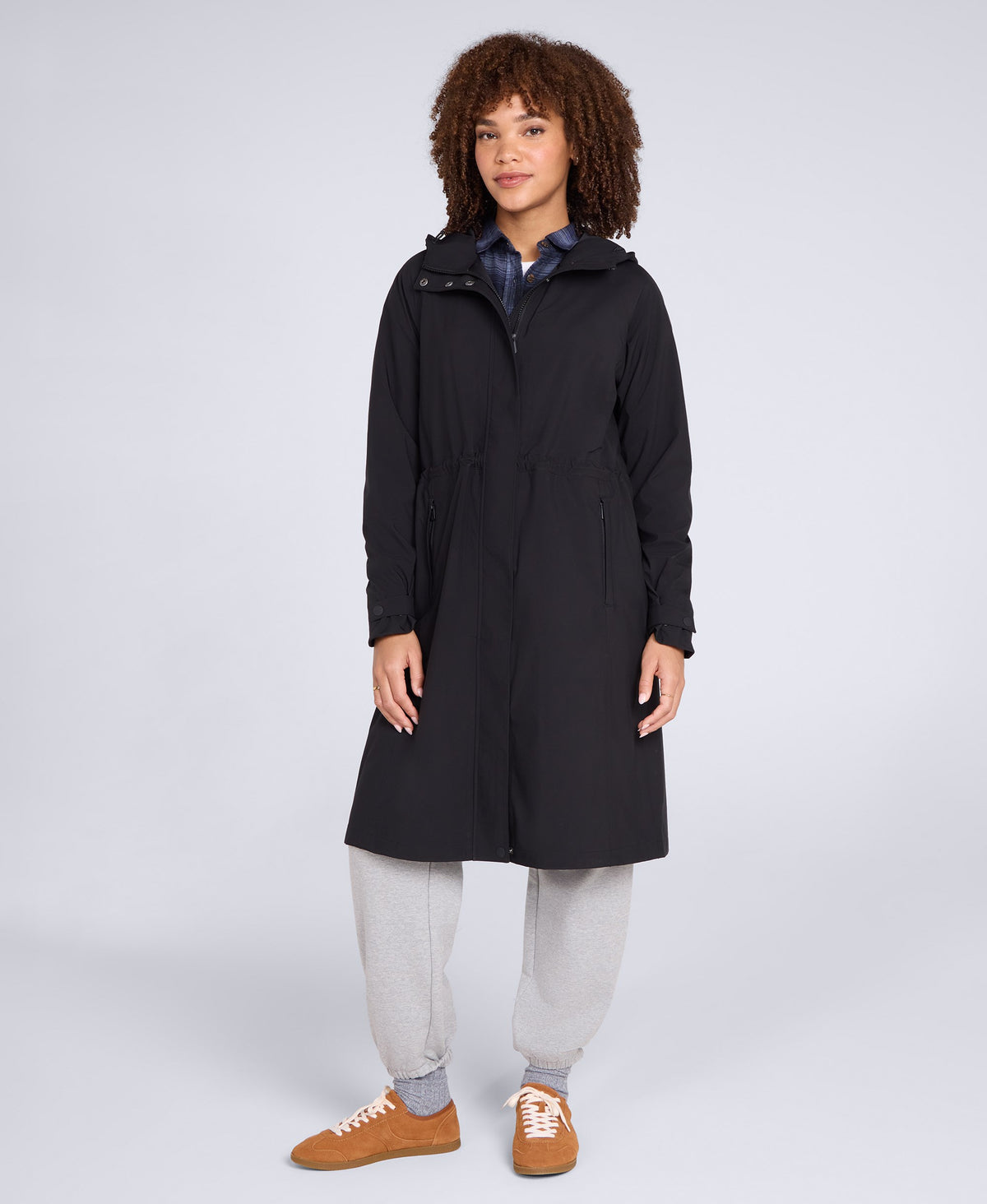 Jade Womens Long Waterproof Jacket - Black