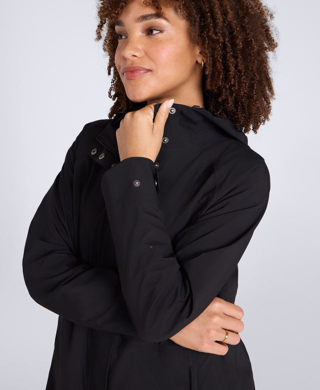 Jade Womens Long Waterproof Jacket - Black