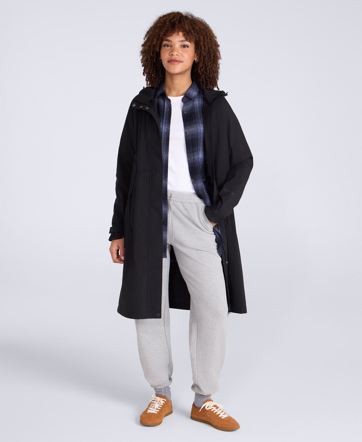 Jade Womens Long Waterproof Jacket - Black