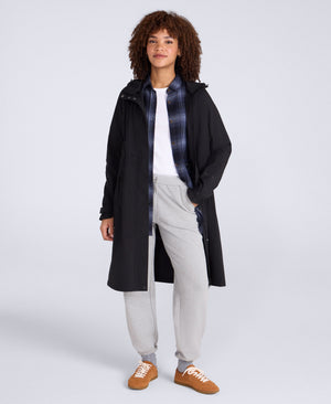 Jade Womens Long Waterproof Jacket - Black