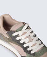 Sutton Mens Casual Leather Trainer - Khaki