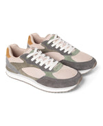 Sutton Mens Casual Leather Trainer - Khaki