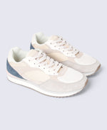 Sutton Womens Casual Leather Trainers - Beige