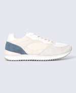 Sutton Womens Casual Leather Trainers - Beige