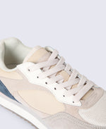 Sutton Womens Casual Leather Trainers - Beige