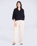Womens Petra Crinkle Shirt - Black
