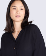 Womens Petra Crinkle Shirt - Black