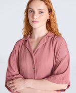 Womens Petra Crinkle Shirt - Pink
