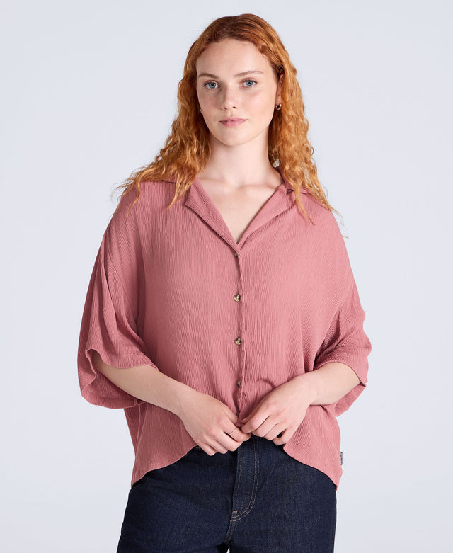 Petra Womens Crinkle Shirt - Pink