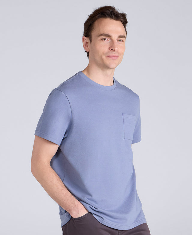 Texture Mens Pocket T-Shirt - Blue