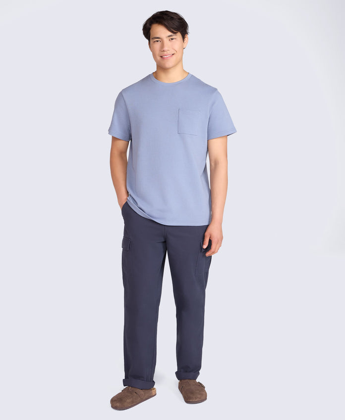 Texture Mens Pocket T-Shirt - Blue