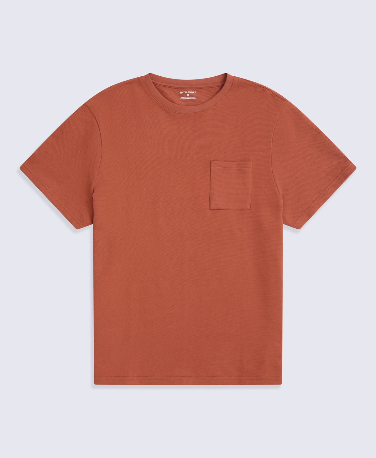 Texture Mens Pocket T-Shirt - Rust