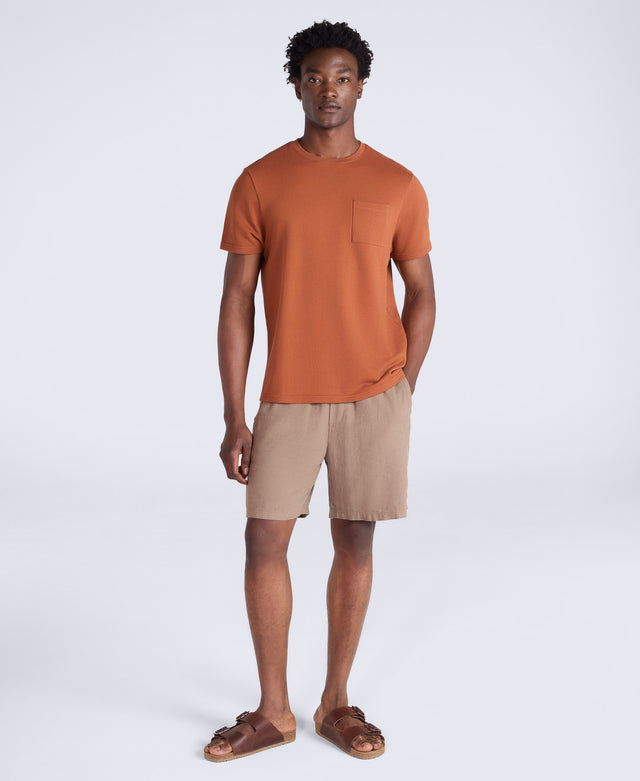 Texture Mens Pocket T-Shirt - Rust