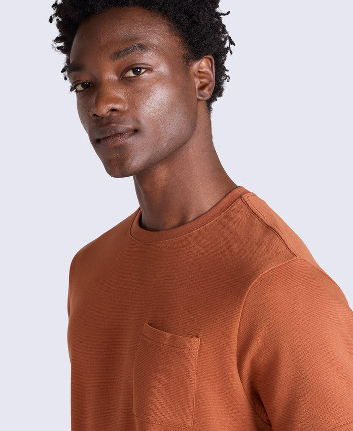 Texture Mens Pocket T-Shirt - Rust