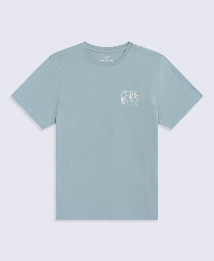 Falmouth Mens Printed T-Shirt - Blue