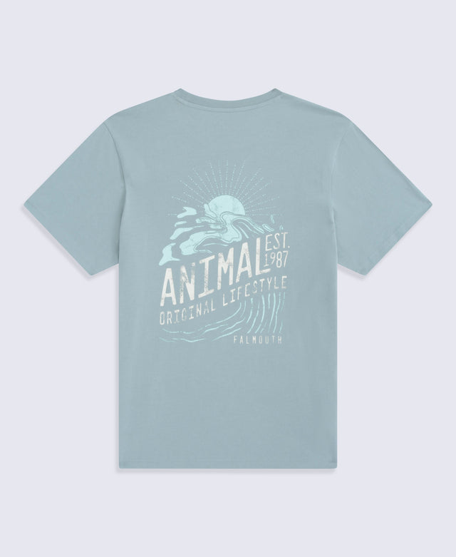Falmouth Mens Printed T-Shirt - Blue