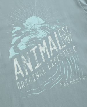 Falmouth Mens Printed T-Shirt - Blue