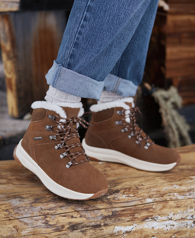 Ontario Womens Waterproof Suede Casual Boots - Tan