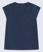 Emilia Womens Cotton V Neck T-Shirt - Navy
