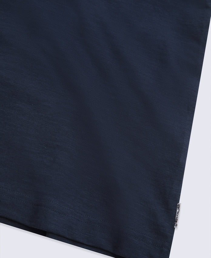 Emilia Womens Cotton V Neck T-Shirt - Navy