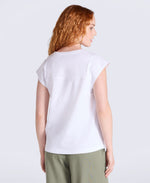 Emilia Womens Cotton V Neck T-Shirt - White