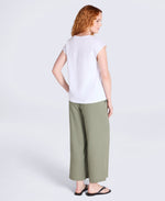 Emilia Womens Cotton V Neck T-Shirt - White