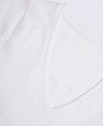 Emilia Womens Cotton V Neck T-Shirt - White