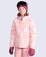 Laxx Printed Kids Waterproof Ski Jacket - Pale Pink