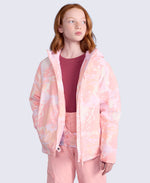 Laxx Printed Kids Waterproof Ski Jacket - Pale Pink