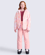 Laxx Printed Kids Waterproof Ski Jacket - Pale Pink